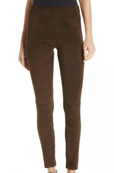 Vince Pants - PANTS VINCE LAMBSKIN SUEDE LEATHER LEGGINGS.   S